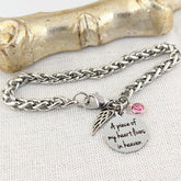 A Piece of my Heart Lives in Heaven Wheat Bracelet