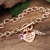 Half My Heart is in Heaven Memorial Chain Link Bracelet