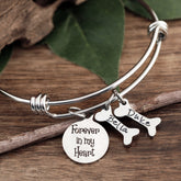 Pet Memorial Bracelet with Personalized Dog Bones