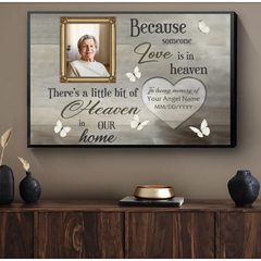 Personalized Memorial Canvas, Because Someone We Love Is In Heaven Canvas, Hislegend Canvas