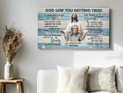 Personalized Memorial Canvas, God Saw You Getting Tired Canvas, Hislegend