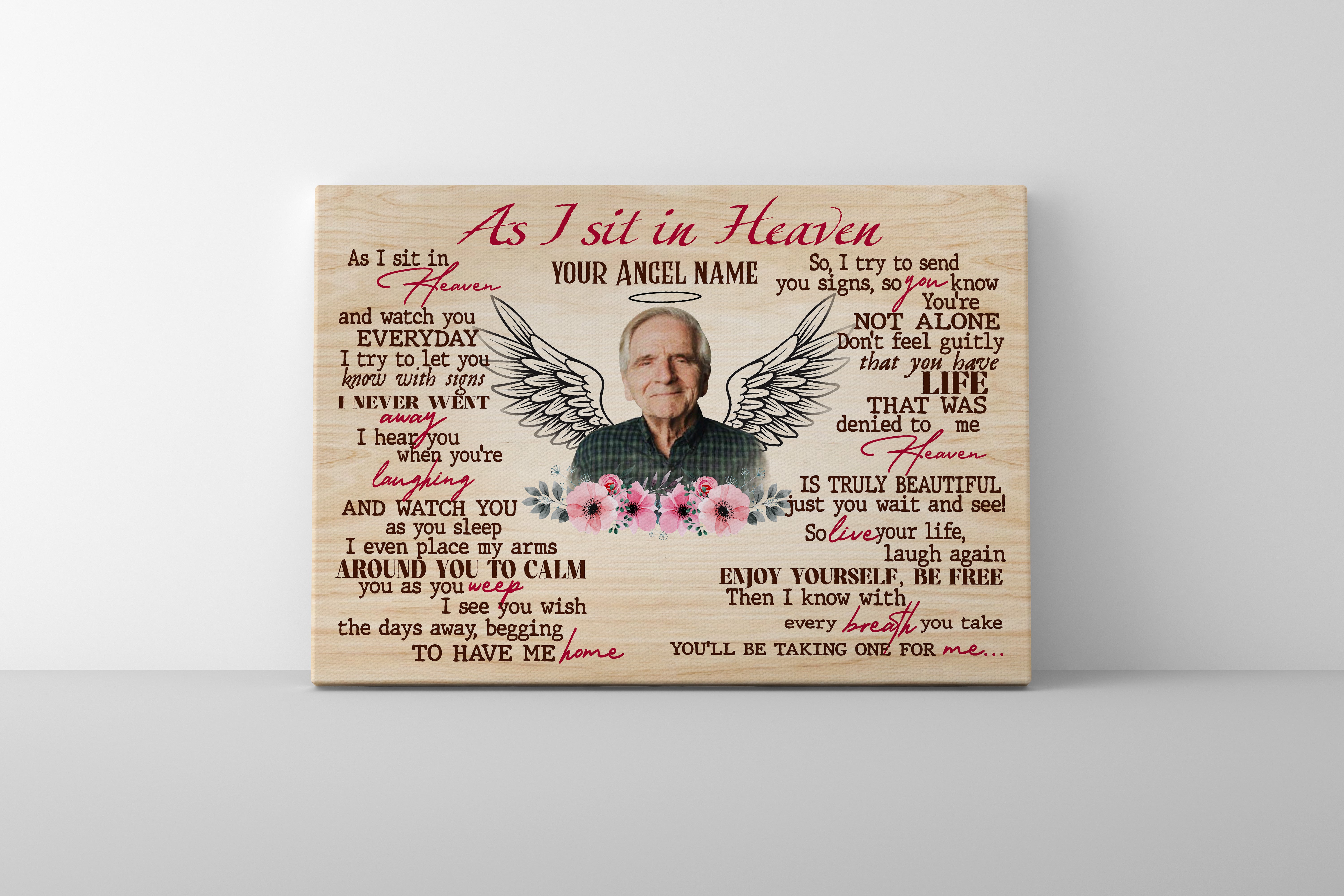 Personalized Memorial Canvas, As I Sit in Heaven Canvas, Hislegend Canvas