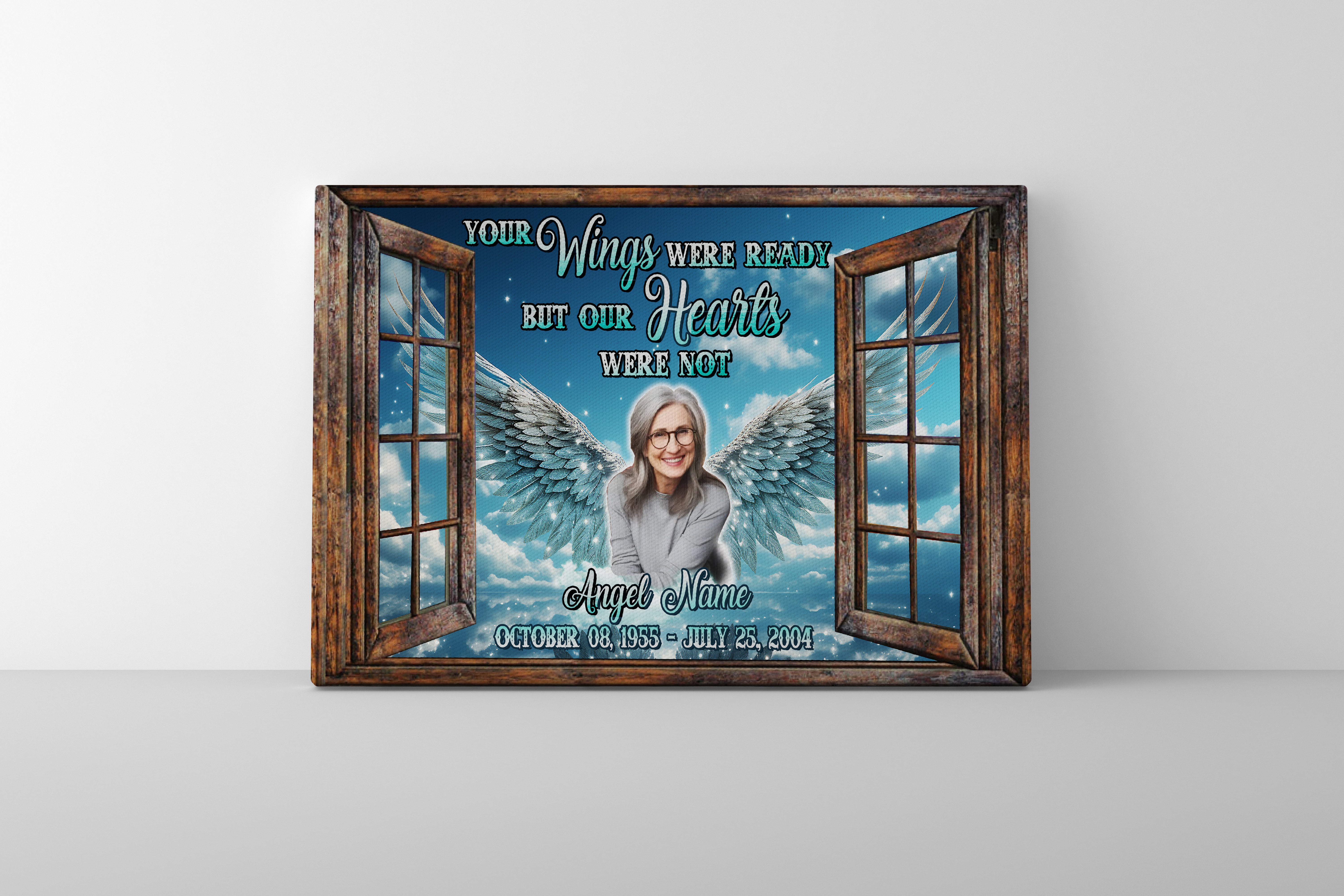 Personalized Memorial Canvas , Your Wings Were Ready but My Heart Was Not Canvas