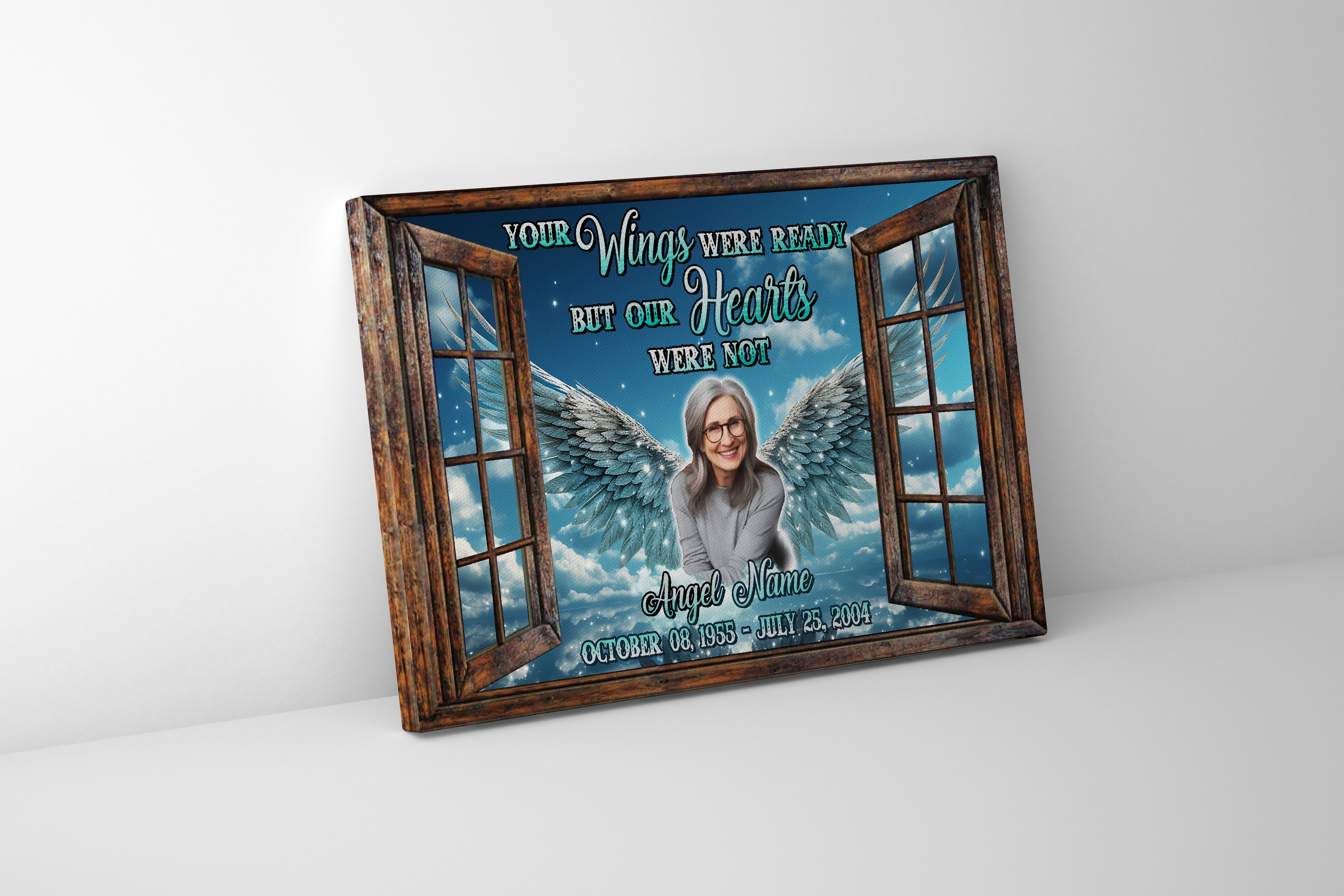 Personalized Memorial Canvas , Your Wings Were Ready but My Heart Was Not Canvas