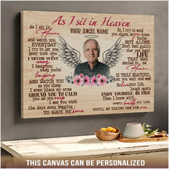 Personalized Memorial Canvas, As I Sit in Heaven Canvas, Hislegend Canvas