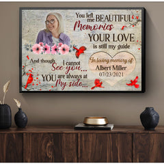 Personalized Memorial Canvas, You left Me beautiful Memories Canvas, Hislegend Canvas