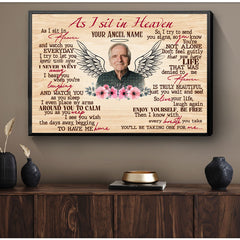 Personalized Memorial Canvas, As I Sit in Heaven Canvas, Hislegend Canvas