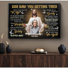 Personalized Memorial Canvas, God Saw You Getting Tired Canvas, Hislegend Canvas