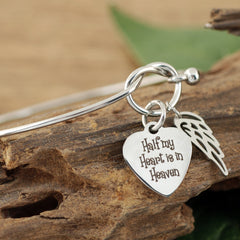 Half My Heart is in Heaven Memorial Bracelet