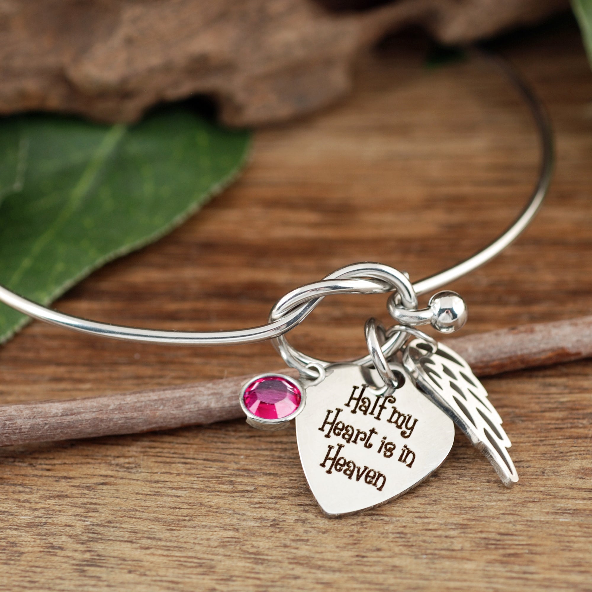 Half My Heart is in Heaven Memorial Bracelet