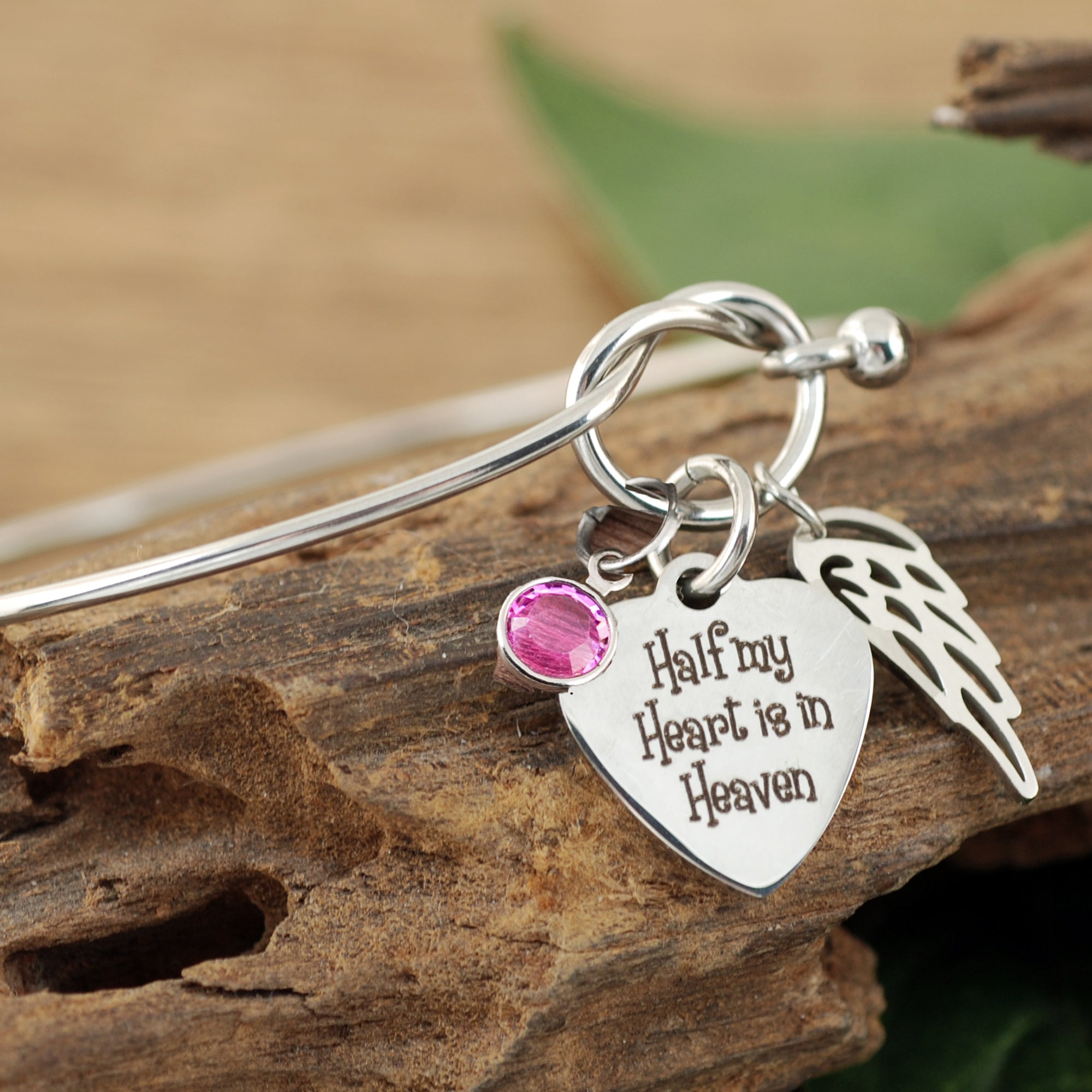 Half My Heart is in Heaven Memorial Bracelet