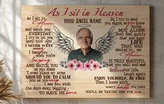 Personalized Memorial Canvas, As I Sit in Heaven Canvas, Hislegend Canvas